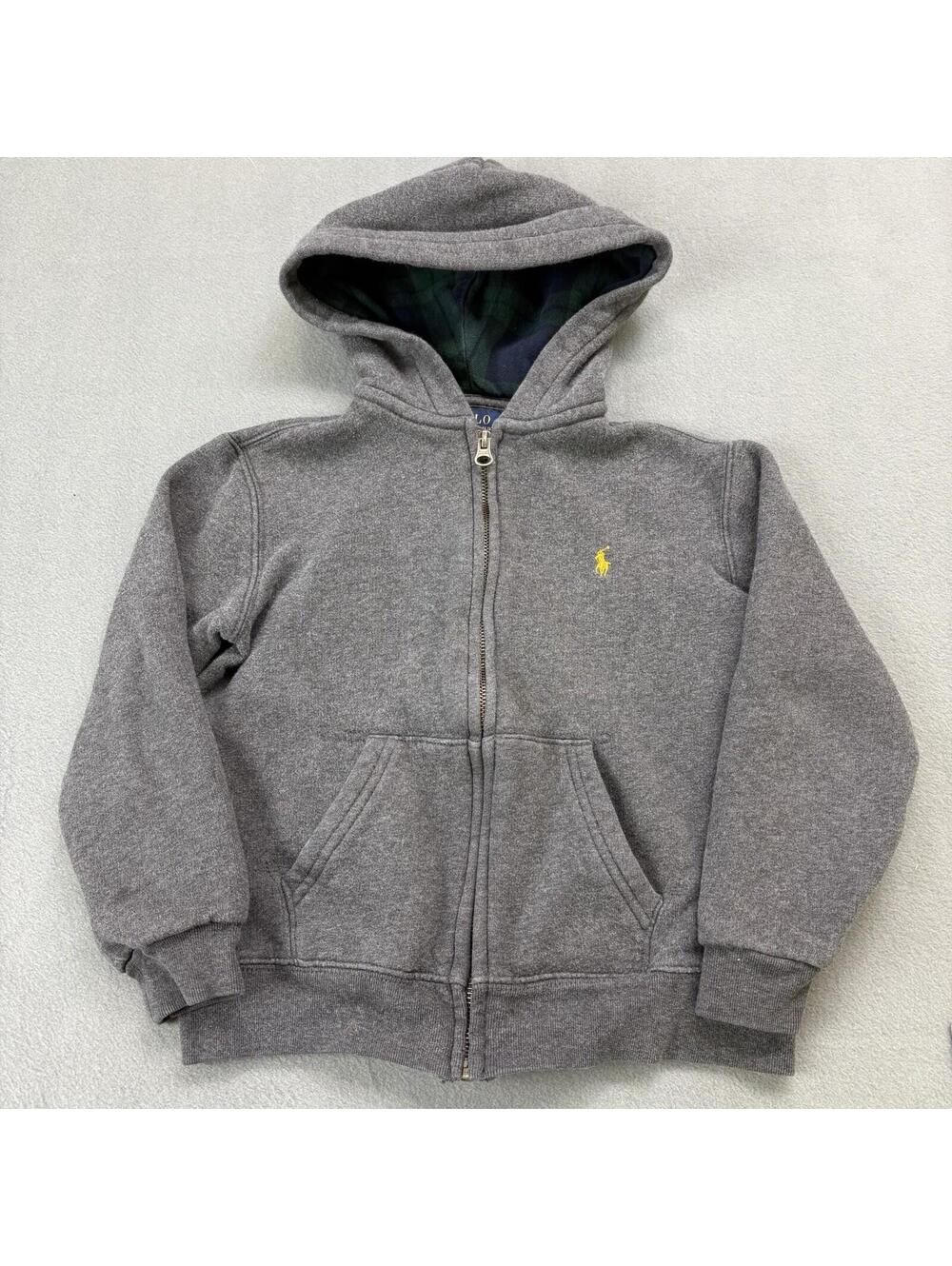 Polo Ralph Lauren Zip Up Hoodie Kids Size 7 Gray
